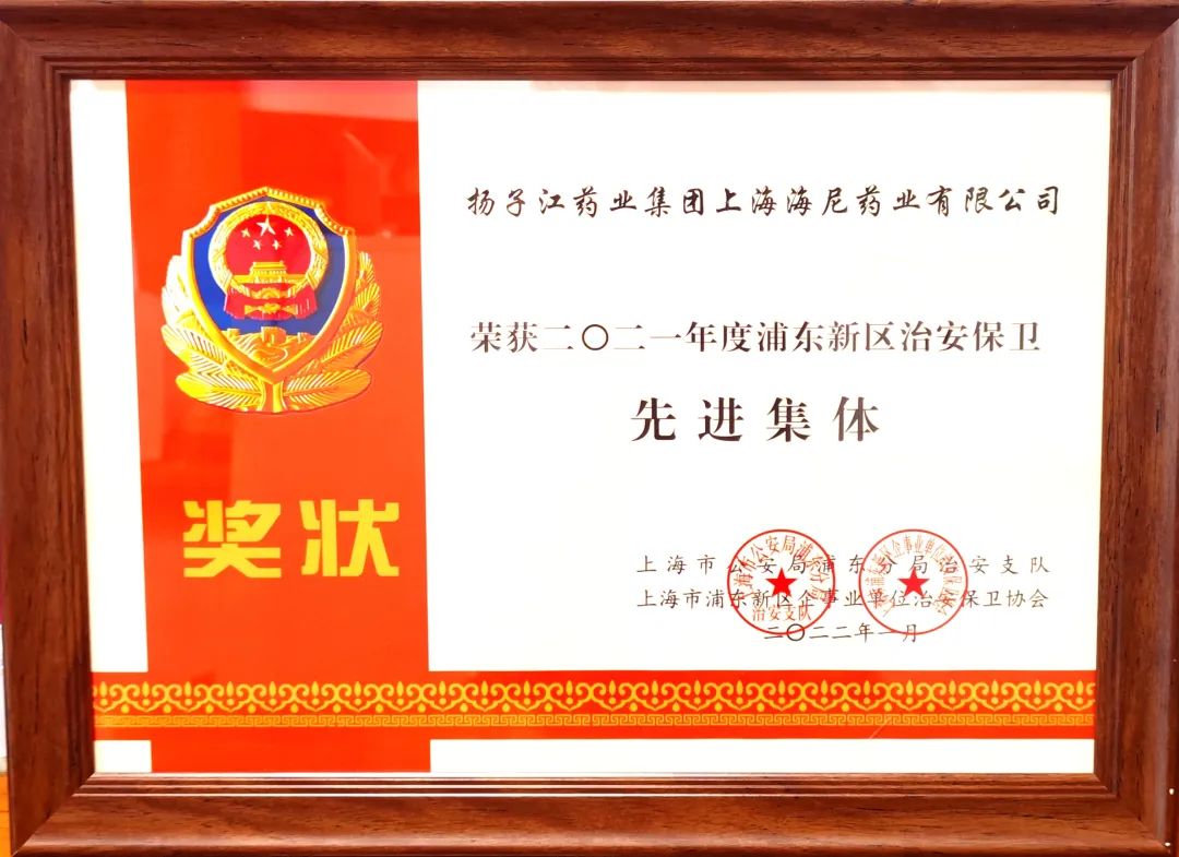 榮譽譜新篇|榮獲上海市浦東新區治安保衛先進集體獎